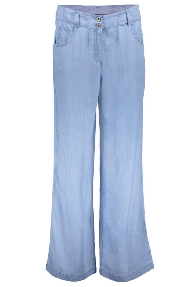LUCHTIGE FLOWY WIDE LEG BROEK 51302 10 000809 LIGHT BLUE DENIM